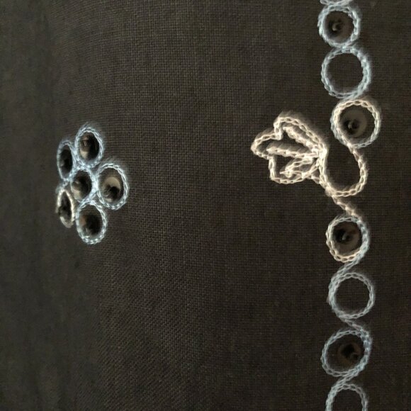 Linen Ink Blue Embellished Suit Shirt - Picture 13 of 13